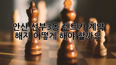안산 선부3동 렌트카 계약 해지, 어떻게 해야 할까요?